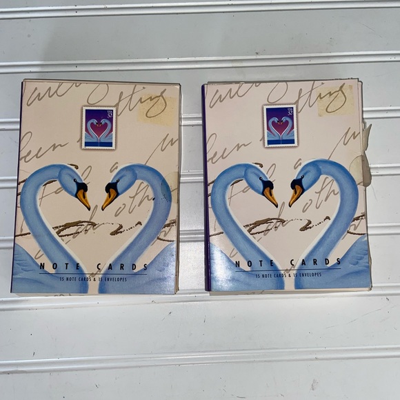 Lot of 2 Boxes 15 Notecards & Envelopes Each USPS Swan New in Package 6 x 4.5" - Picture 1 of 5